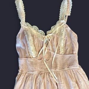 Elegant Lace Trimmed Pink Dress